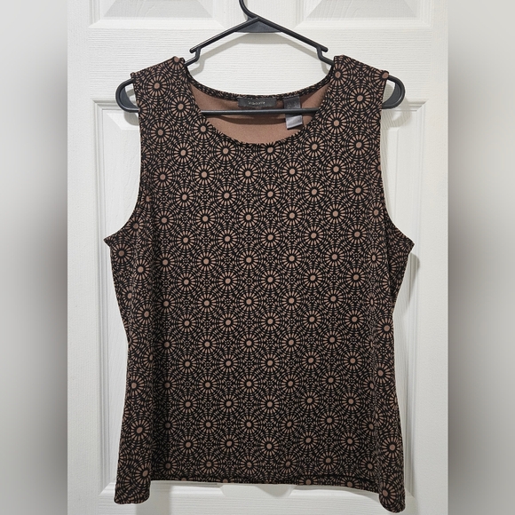 Liz Claiborne Tops - Liz Claiborne black and Tan Patterned Women's Top XL